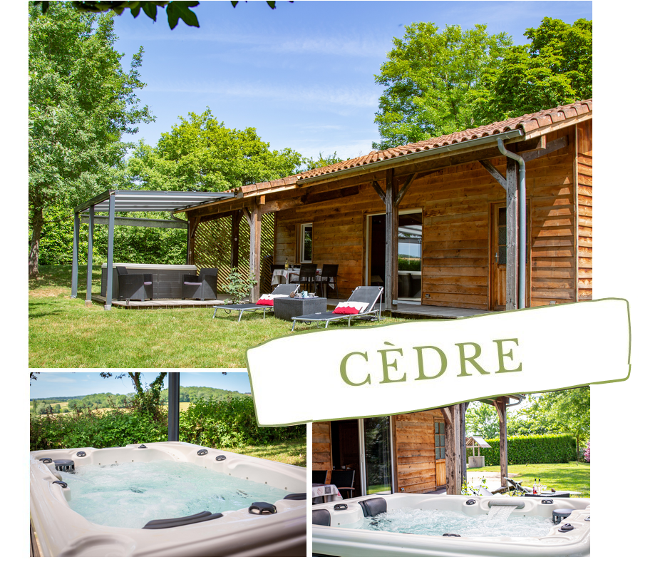 Le Chalet Cèdre avec spa jacuzzi privatif Gers Occitanie